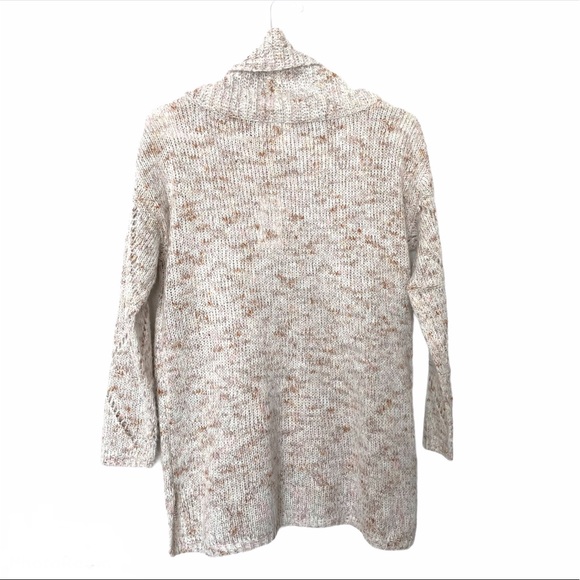 NWT Jessica Simpson Cowl Neck Fuzzy Knit Sweater Tan/Cream Size XS - Picture 6 of 8